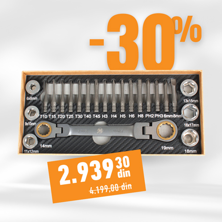 KLJUČ OKASTI SA PINOVIMA SET 23 KOM