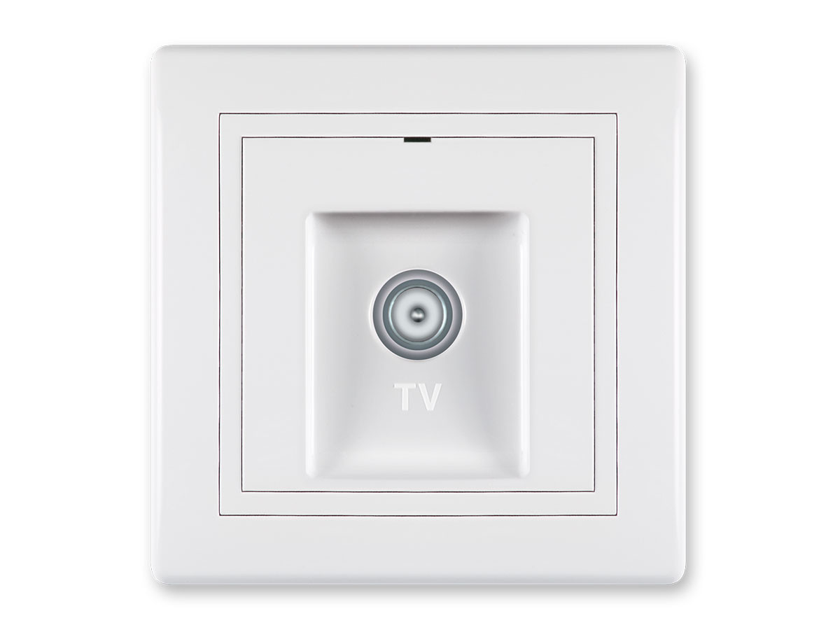 Priključnica antenska PRESTIGE TV - završna individualna, bela b/m 