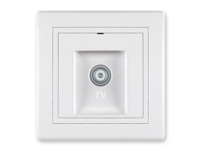 Priključnica antenska PRESTIGE TV - završna individualna, bela b/m 