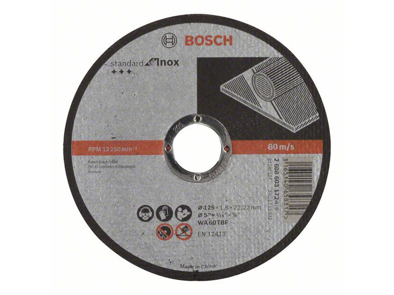 PLOČA REZNA INOX LPP 125X1.6X22.23 RAVNA 