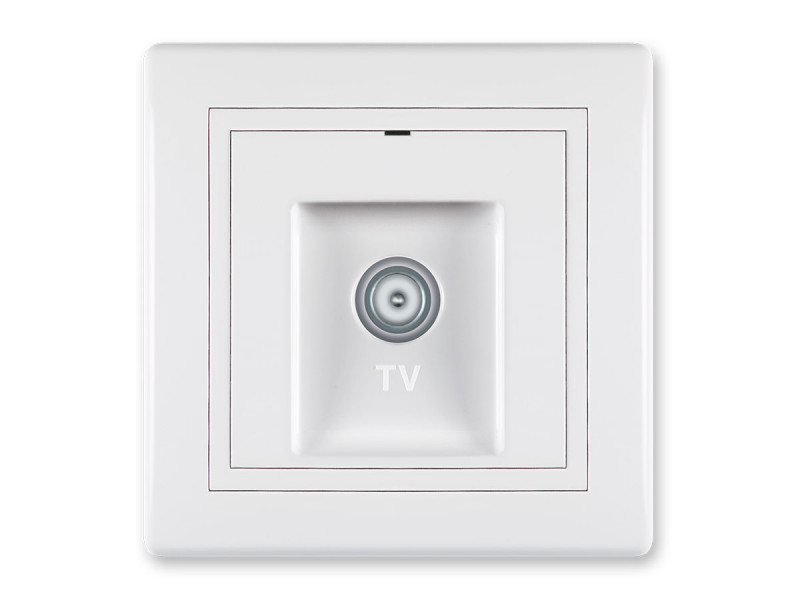 Priključnica antenska PRESTIGE TV - završna individualna, bela b/m 