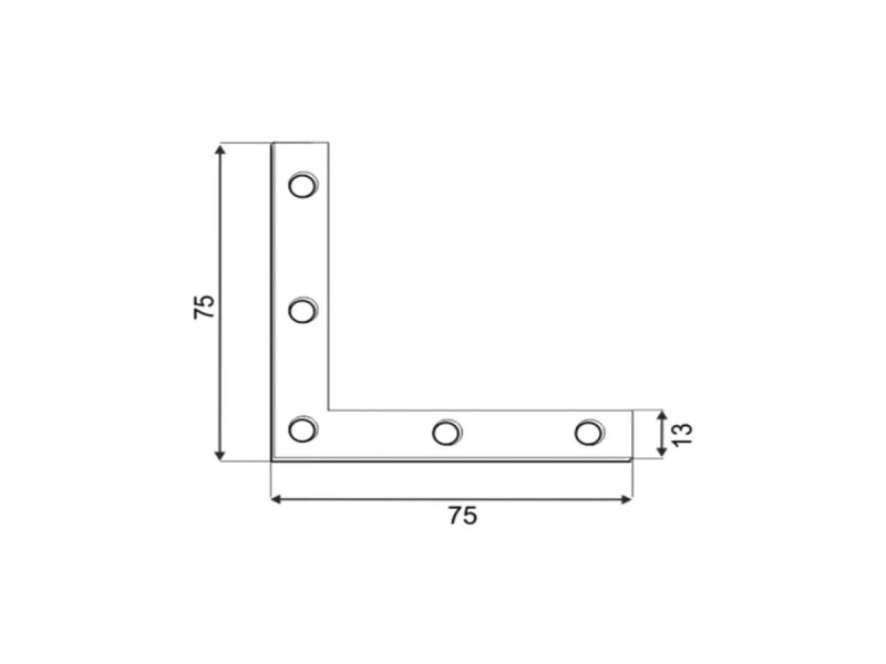 NA75 - STOLARIJSKI UGAONIK 75X75X13 MM 