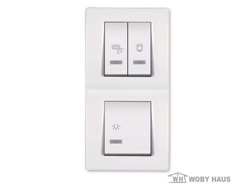 Sklopka za kupatilo MODE indikat. 1x10+2x16A 250V~ vertik., bela 